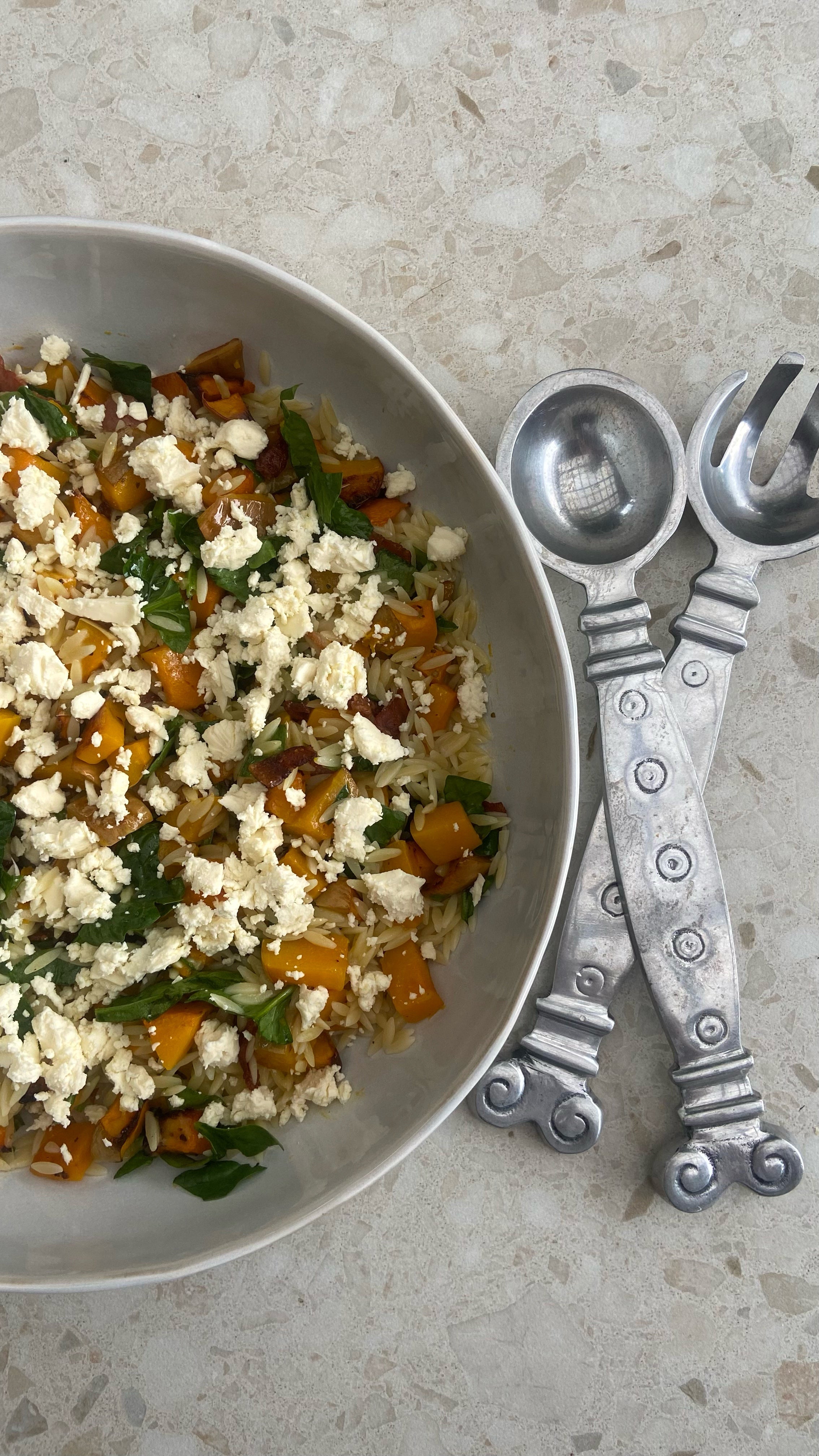 Pumpkin, Bacon and Orzo Salad