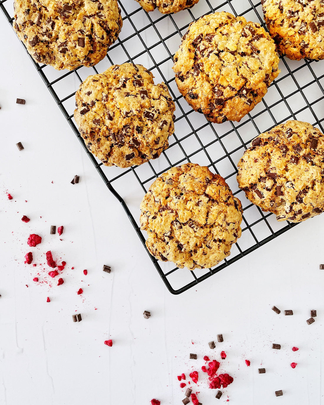 Raspberry and Chocolate Oat Biscuits