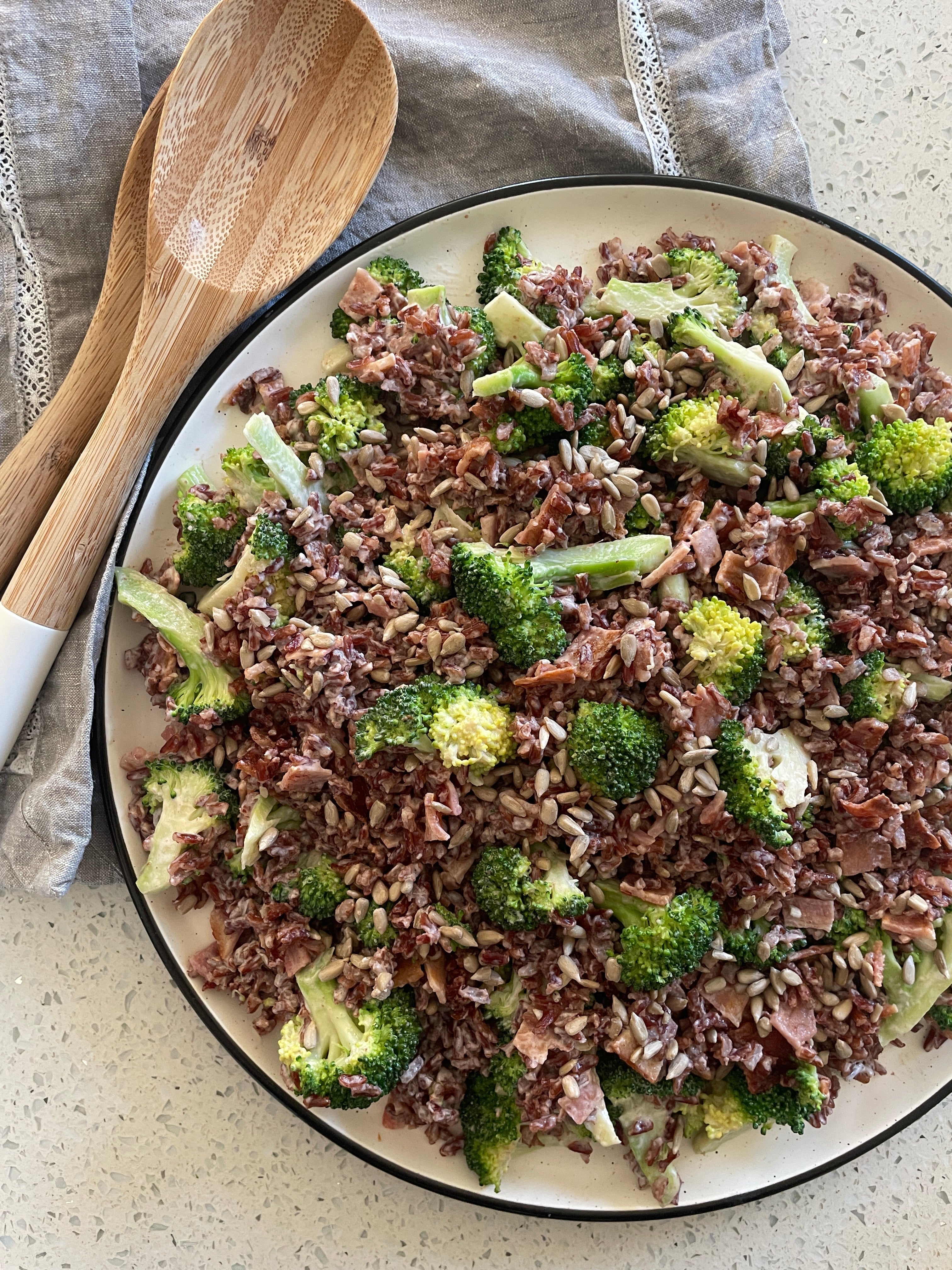 Red Rice, Broccoli and Bacon Salad
